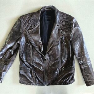 All Saints Drought Leather Jacket In Oxblood - medium